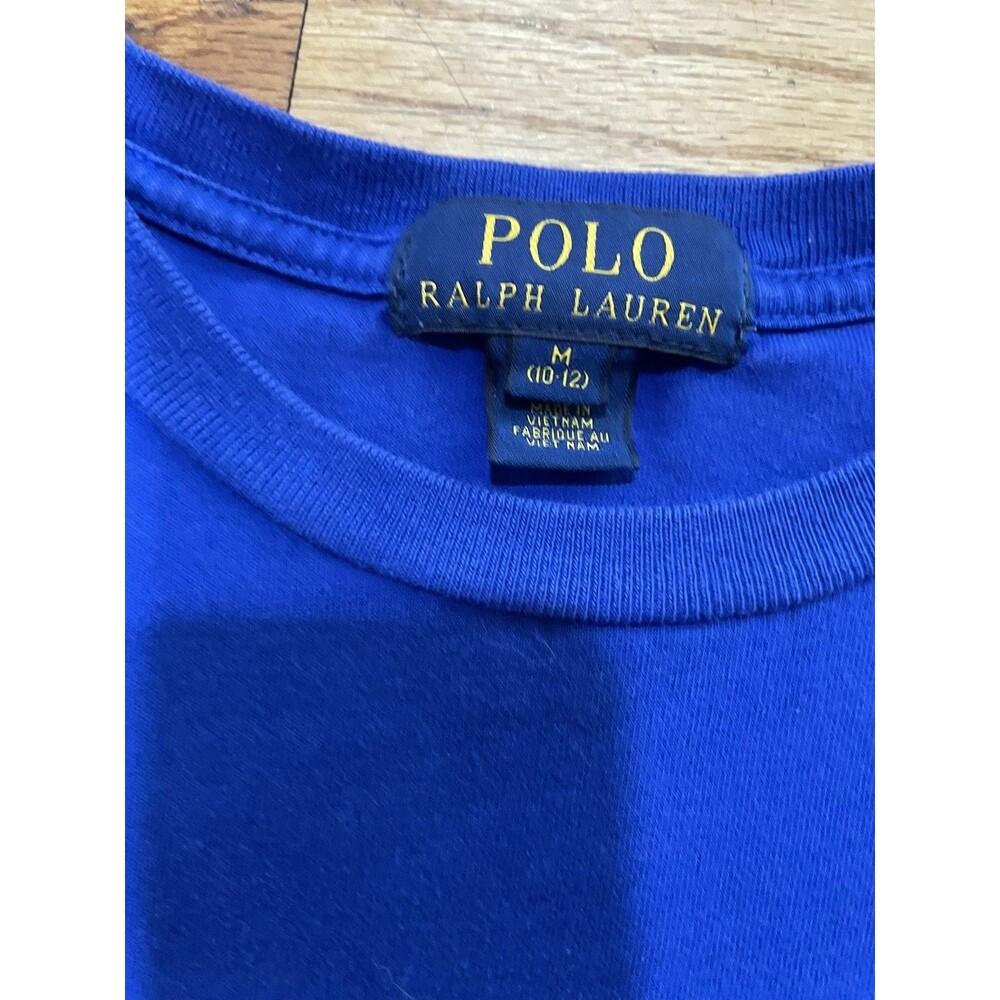 Polo Ralph Lauren Boys T-Shirt Size M 10-12 Royal Blue Blue Short Sleeve